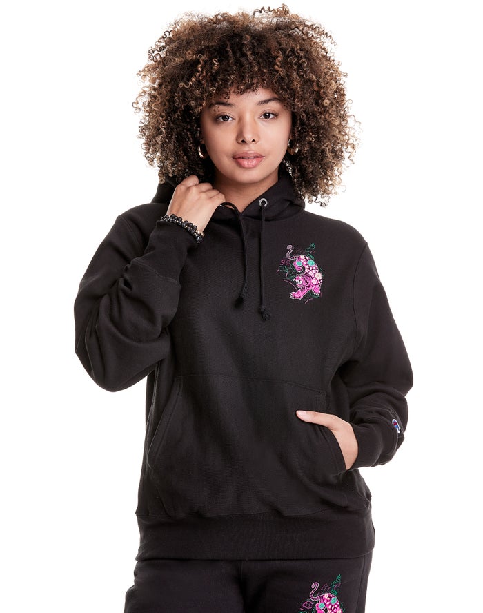 Sudadera Con Capucha Champion Mujer - Reverse Weave Year Of The Tiger ( Negras ) 7085264-RB